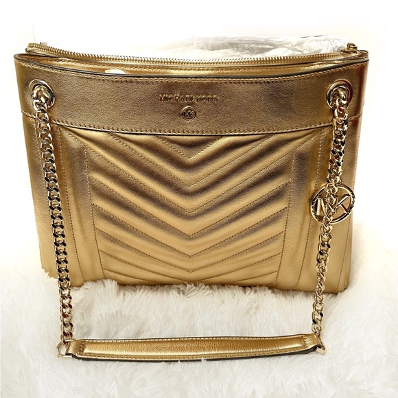 Michael michael kors susan metallic medium shoulder bag Clearance